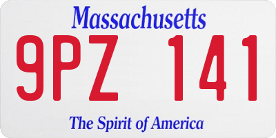 MA license plate 9PZ141