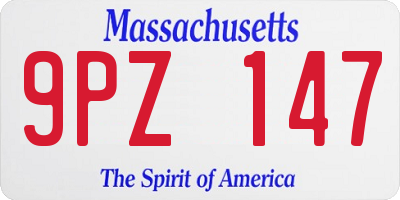 MA license plate 9PZ147