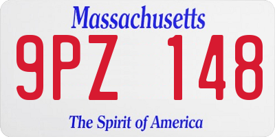 MA license plate 9PZ148