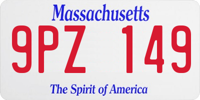 MA license plate 9PZ149
