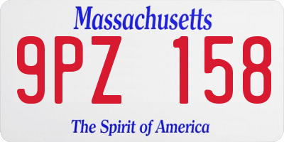 MA license plate 9PZ158