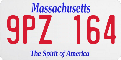 MA license plate 9PZ164