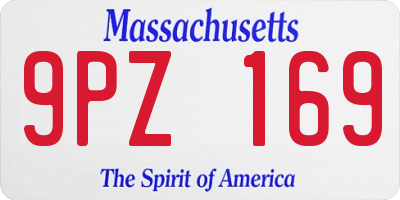 MA license plate 9PZ169