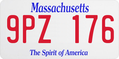 MA license plate 9PZ176