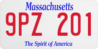 MA license plate 9PZ201
