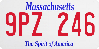 MA license plate 9PZ246