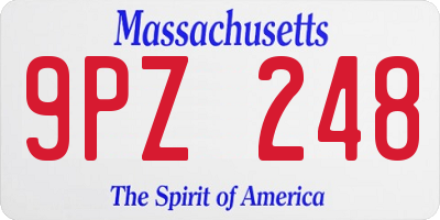 MA license plate 9PZ248