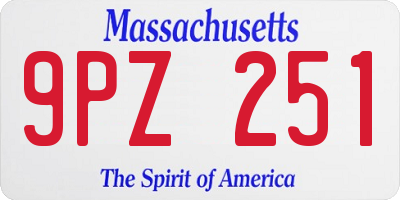 MA license plate 9PZ251