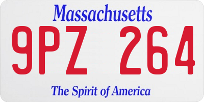 MA license plate 9PZ264