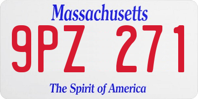 MA license plate 9PZ271