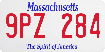 MA license plate 9PZ284