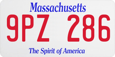 MA license plate 9PZ286