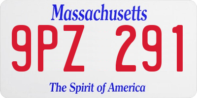 MA license plate 9PZ291
