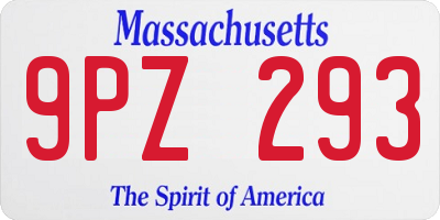 MA license plate 9PZ293