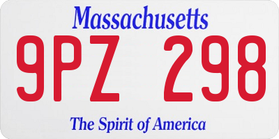 MA license plate 9PZ298