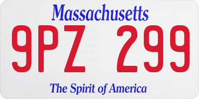 MA license plate 9PZ299