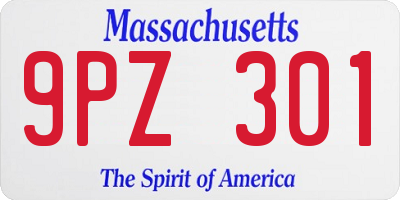 MA license plate 9PZ301