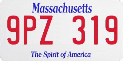 MA license plate 9PZ319