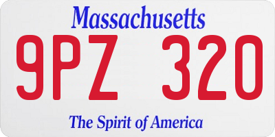 MA license plate 9PZ320