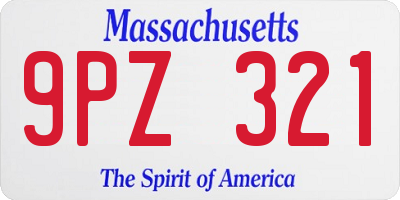 MA license plate 9PZ321