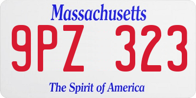 MA license plate 9PZ323
