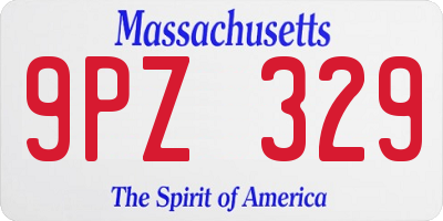 MA license plate 9PZ329