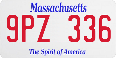 MA license plate 9PZ336