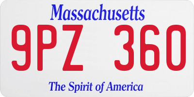 MA license plate 9PZ360