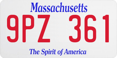 MA license plate 9PZ361