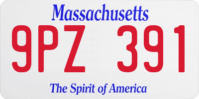 MA license plate 9PZ391