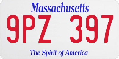 MA license plate 9PZ397