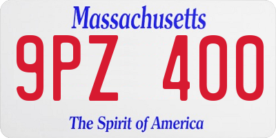 MA license plate 9PZ400