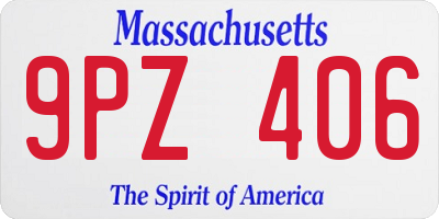 MA license plate 9PZ406