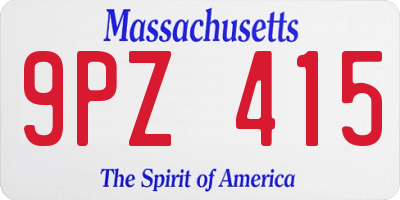 MA license plate 9PZ415