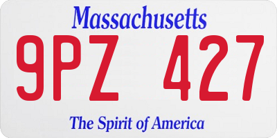 MA license plate 9PZ427