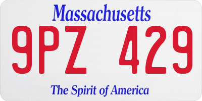 MA license plate 9PZ429