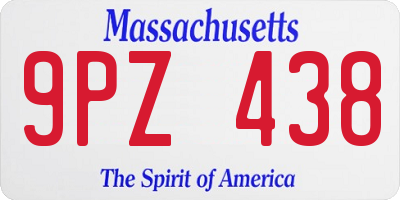 MA license plate 9PZ438