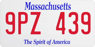 MA license plate 9PZ439