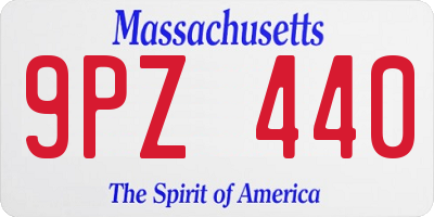 MA license plate 9PZ440