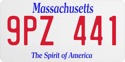 MA license plate 9PZ441