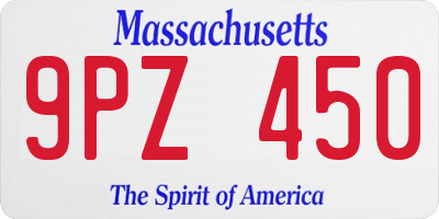 MA license plate 9PZ450
