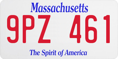 MA license plate 9PZ461