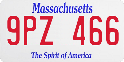 MA license plate 9PZ466