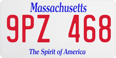 MA license plate 9PZ468