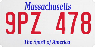 MA license plate 9PZ478