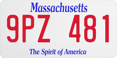 MA license plate 9PZ481