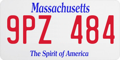 MA license plate 9PZ484
