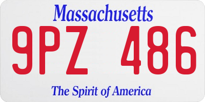 MA license plate 9PZ486