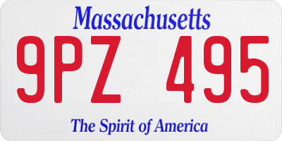 MA license plate 9PZ495