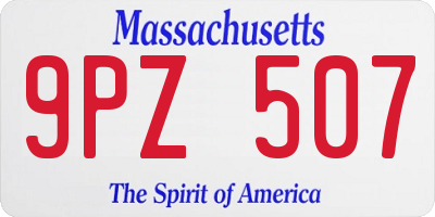 MA license plate 9PZ507